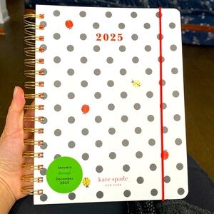 Kate Spade 2025 Polka Dot Planner hard cover note book